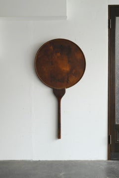 Old Japanese fan-shaped drum/Temple equipment/Wall ornament