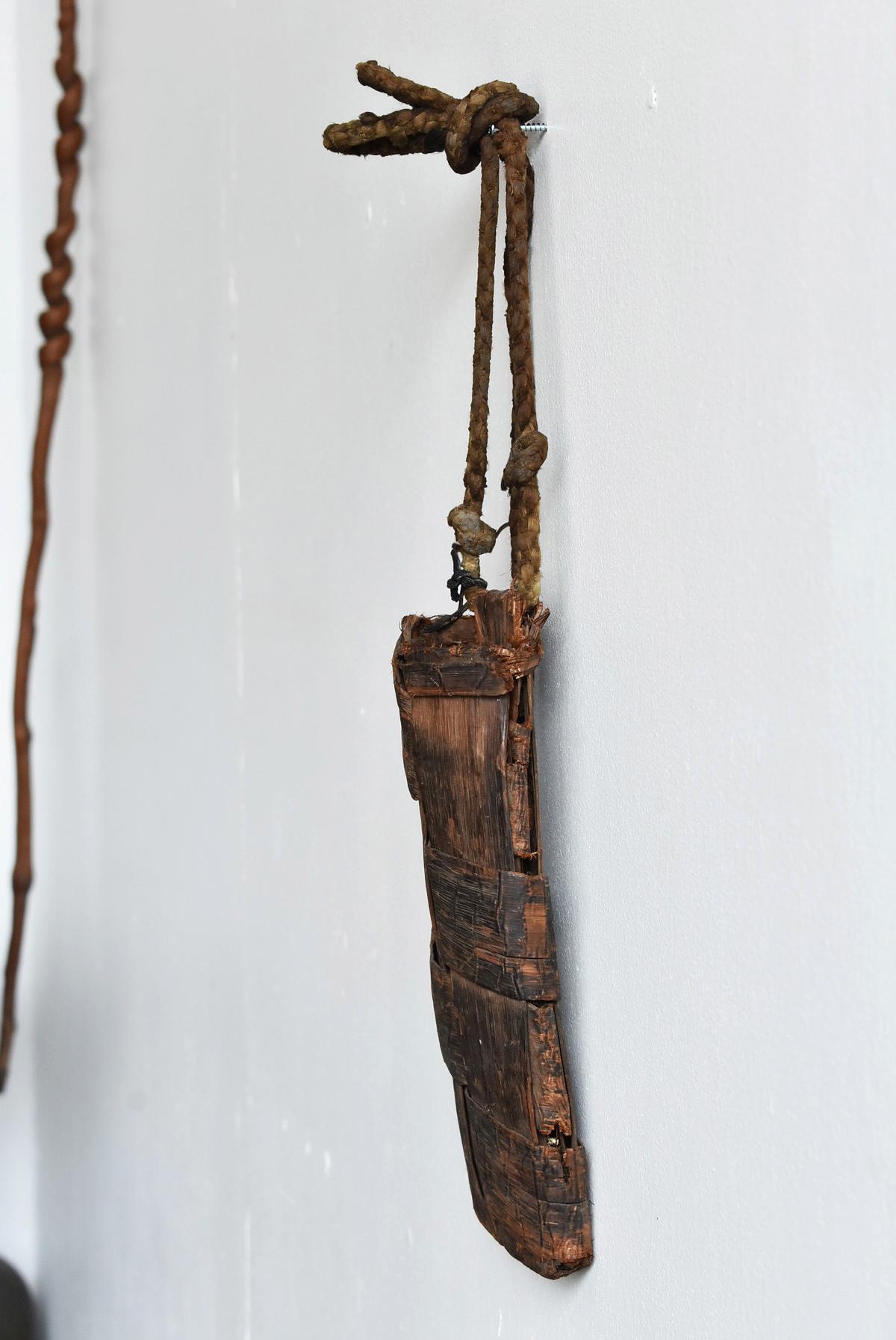 Old Japanese Folk Art / Farmer's Tools Made of Bark / Vase / Flower Basket 3
