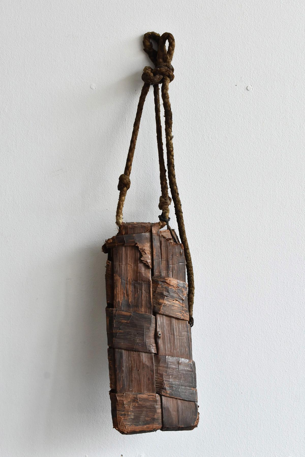Old Japanese Folk Art / Farmer's Tools Made of Bark / Vase / Flower Basket 4