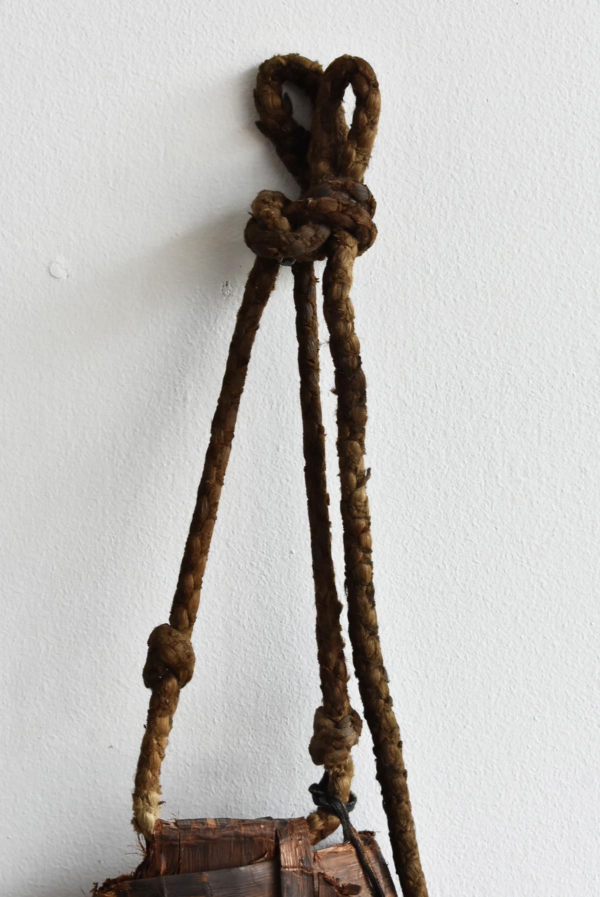 Old Japanese Folk Art / Farmer's Tools Made of Bark / Vase / Flower Basket 5