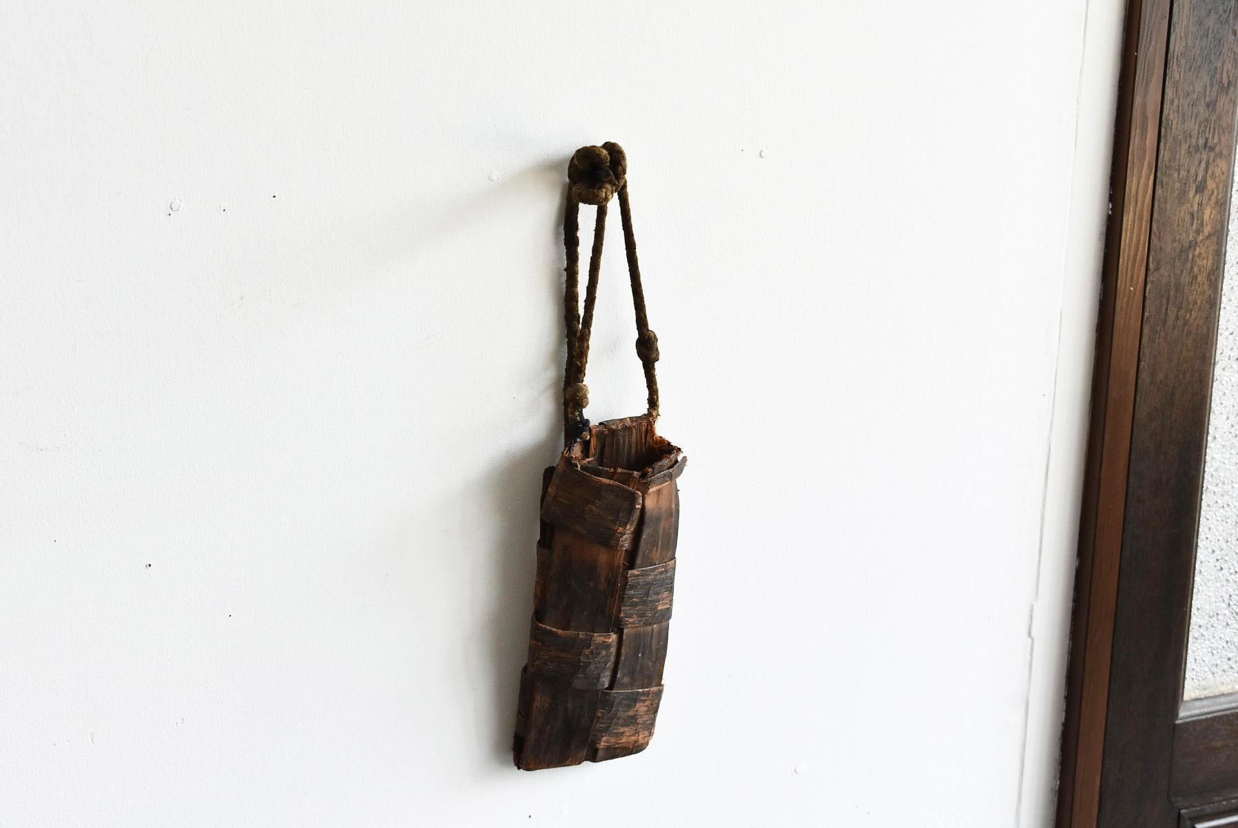 Old Japanese Folk Art / Farmer's Tools Made of Bark / Vase / Flower Basket 13