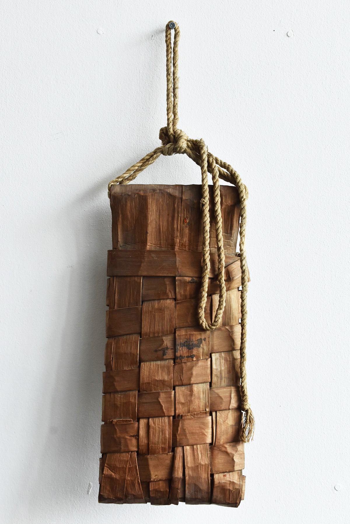 Old Japanese Folk Art / Farmer's Tools Made of Bark / Wall Hangings Vase 5