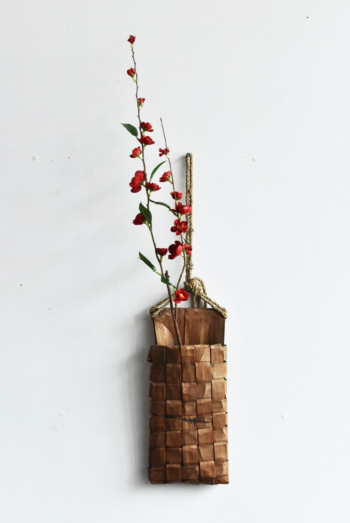 Old Japanese Folk Art / Farmer's Tools Made of Bark / Wall Hangings Vase 11