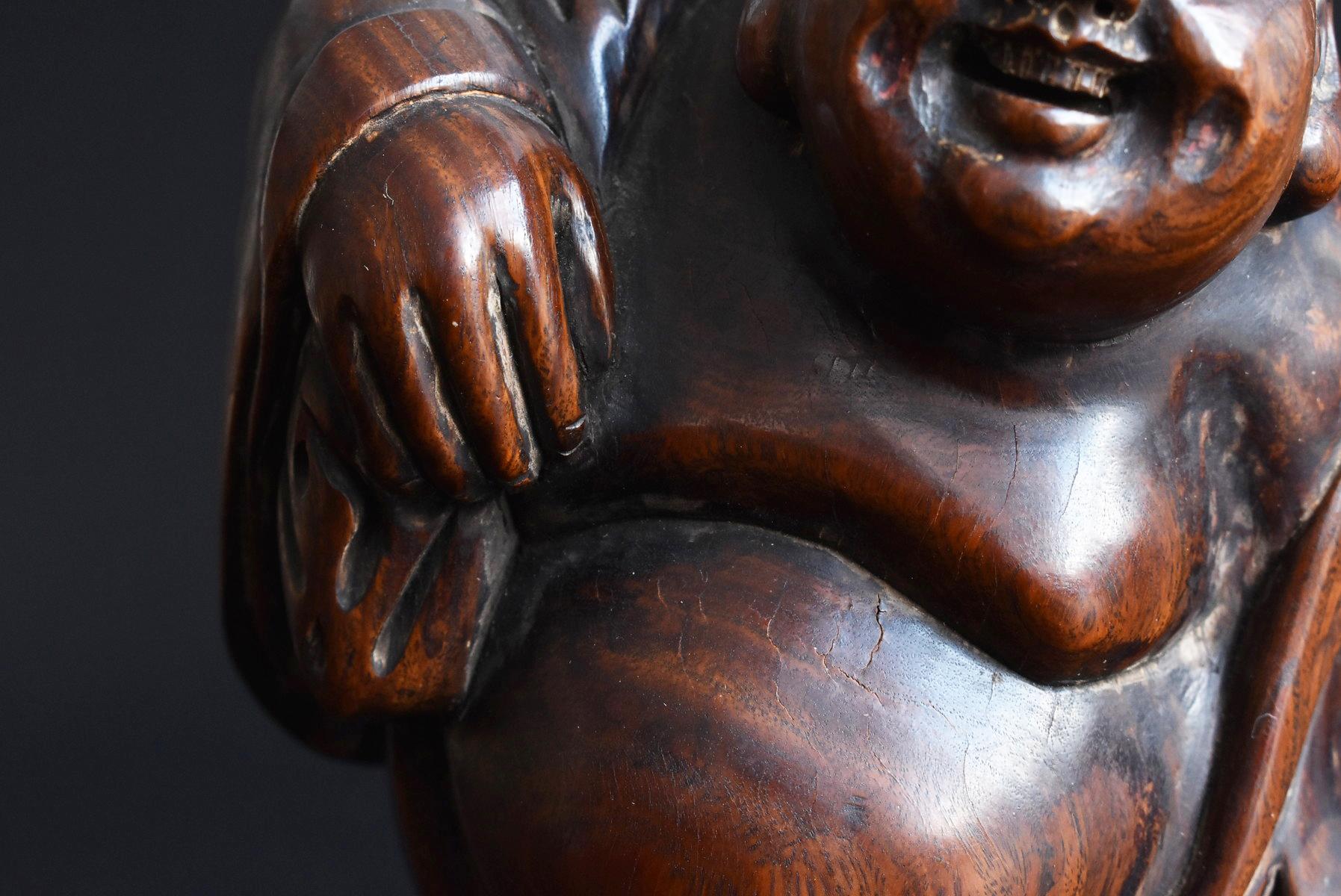 Alter japanischer Gott „“Ho-te-i“, Holzskulptur, Buddha-Statue, 1912-1950 im Angebot 3