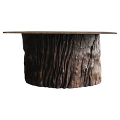 Vecchio tavolo basso giapponese con piano in ferro / 20° secolo / tavolo da divano