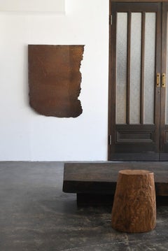 Old Japanese iron plate/Wall hanging object/Wabi-sabi ornament