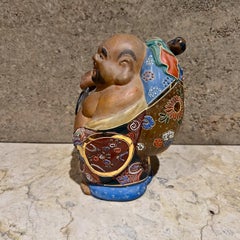 Old Japanese Kutani Hotei Colorful Laughing Buddha Porcelain