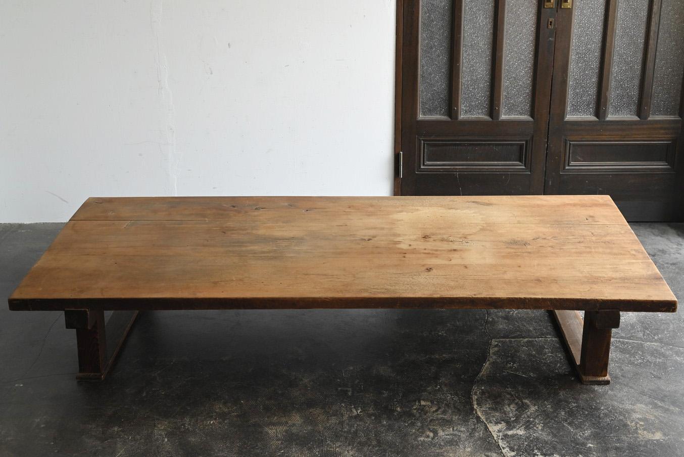20th Century Old Japanese large wooden low table/20th century/sofa table/center table For Sale