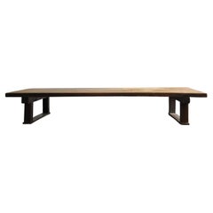 Old Japanese large wooden low table/20th century/sofa table/center table