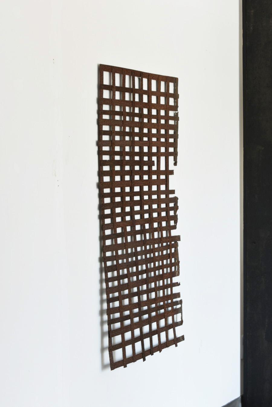 Old Japanese Lattice-Shaped Object Made of Iron Plate / 1868-1940 / Abstract Art 8
