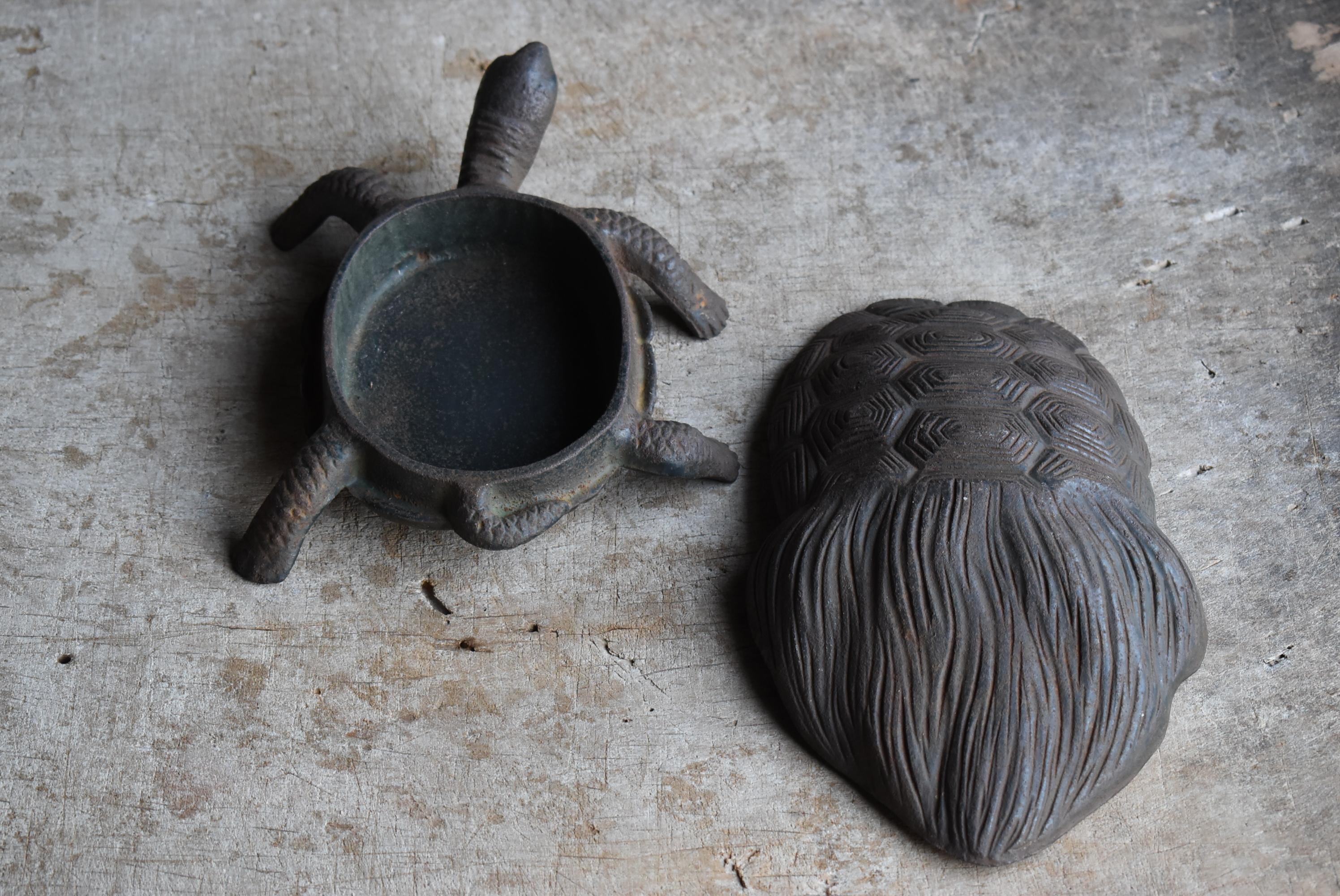 Antigua Tortuga Japonesa de Hierro Artesanal 1960s-1980s / Wabi Sabi 6