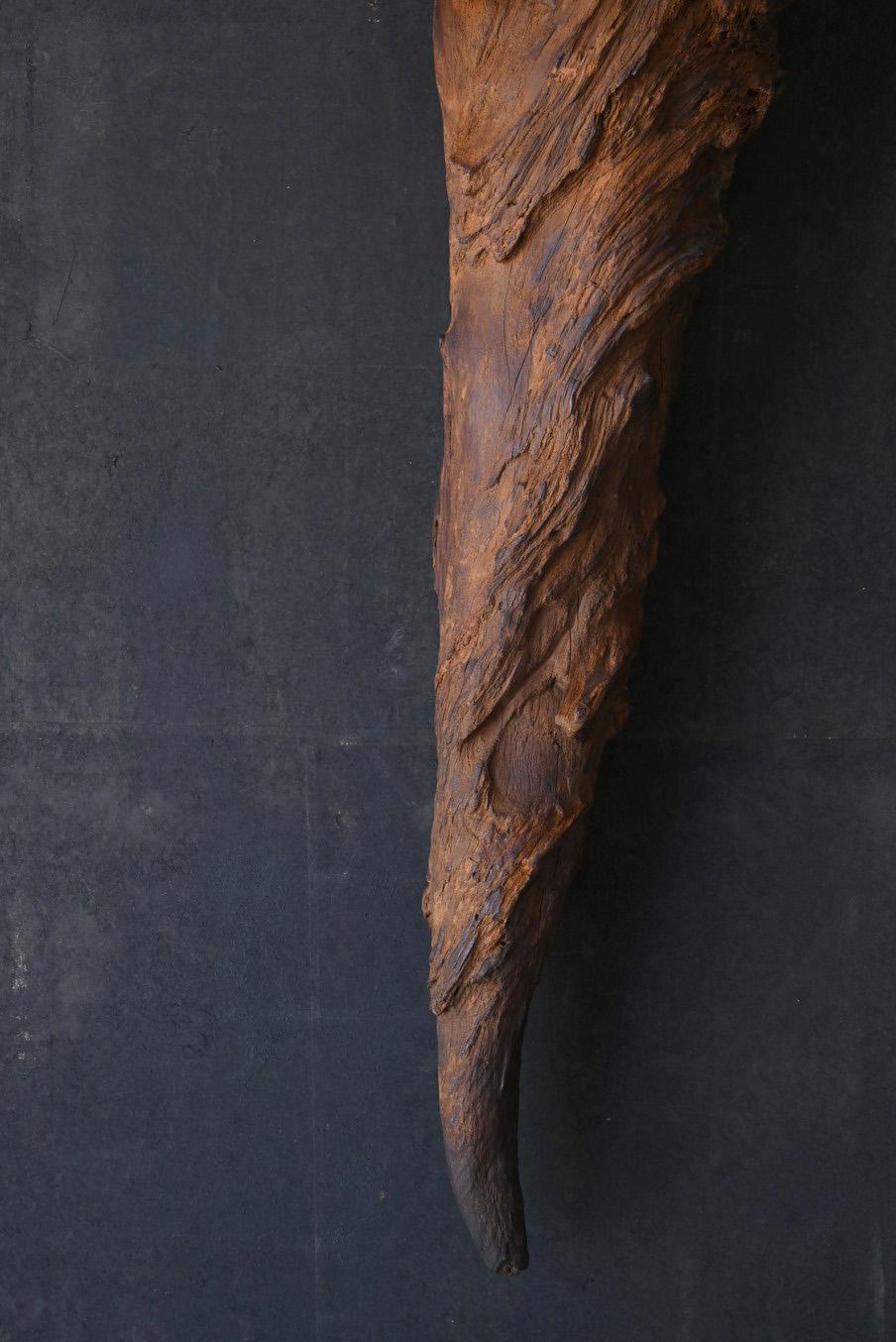 Old Japanese natural wood wall vase/20th century/Wabi-sabi object For Sale 3