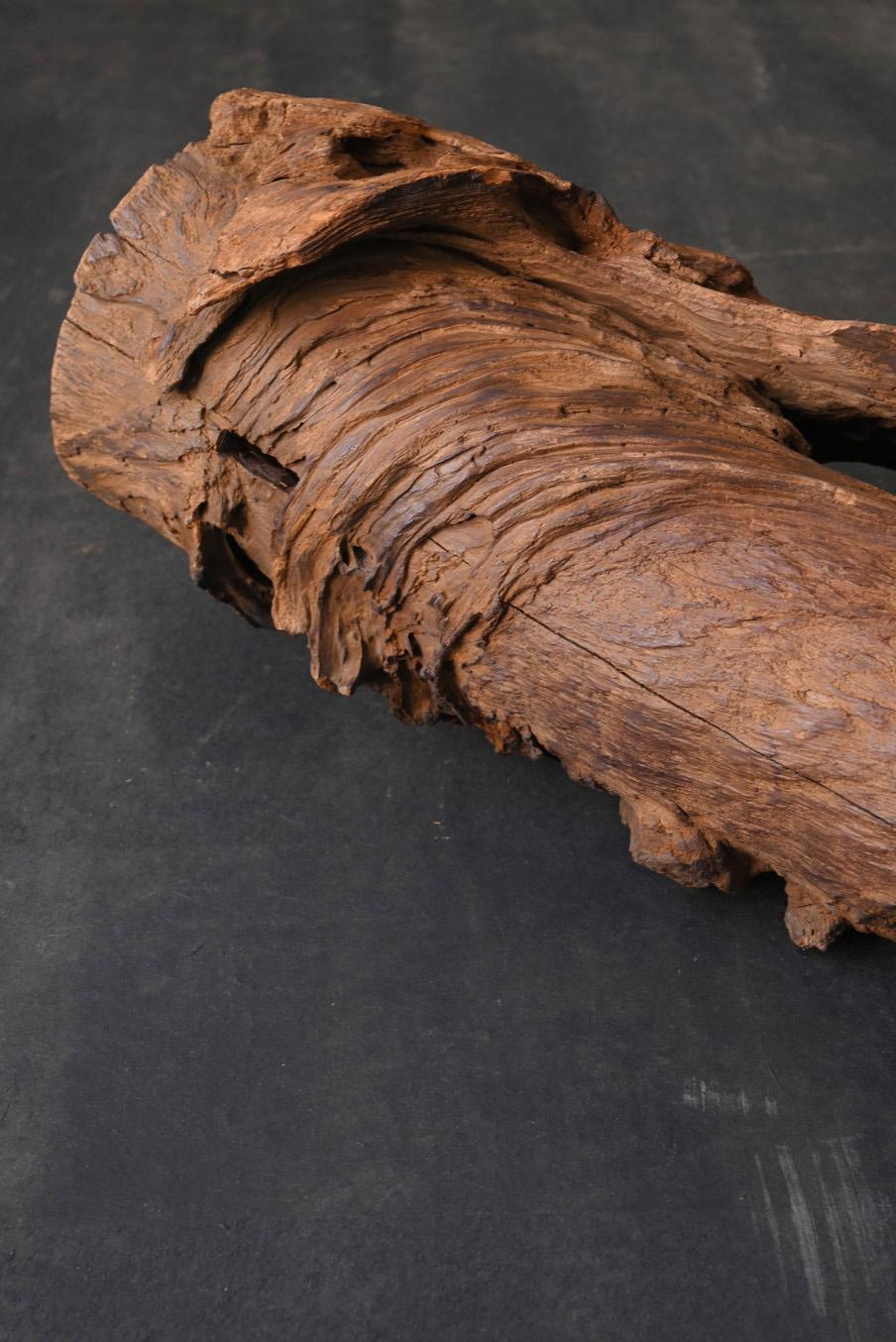 Old Japanese natural wood wall vase/20th century/Wabi-sabi object For Sale 7