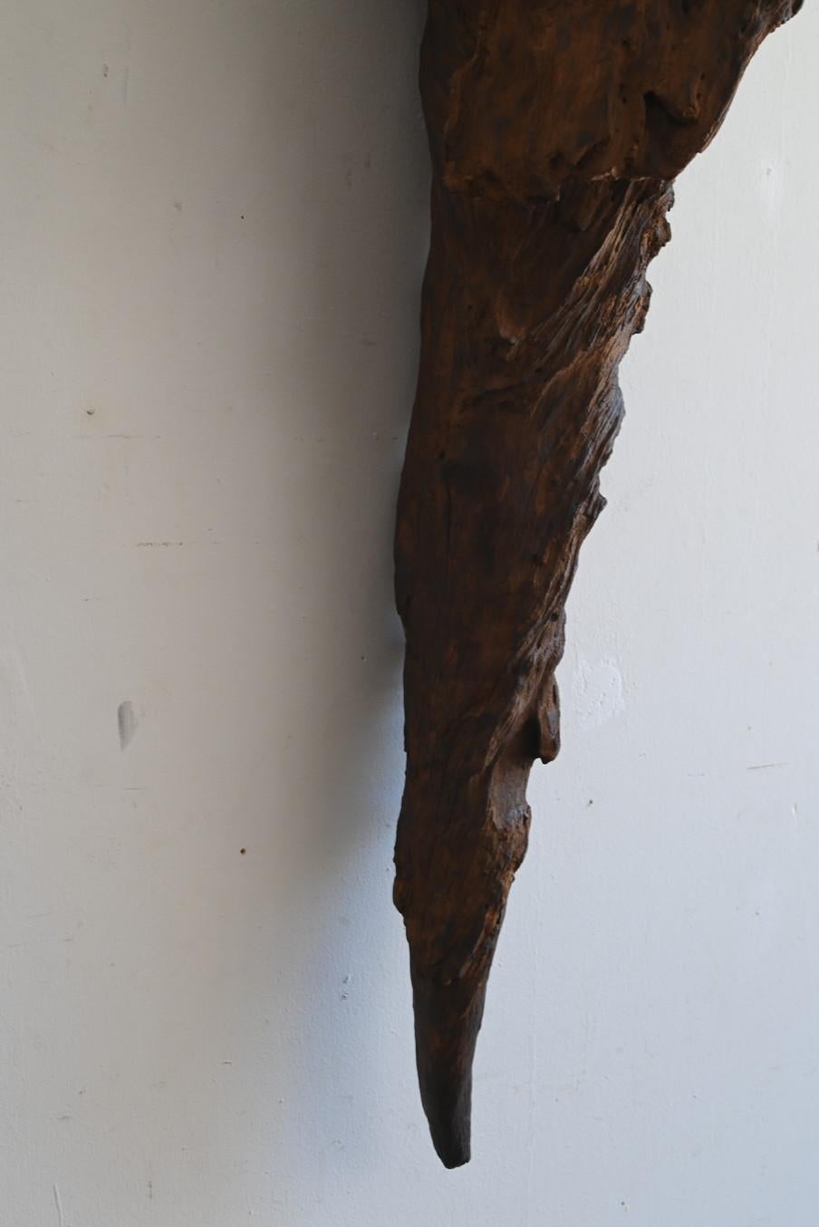 Old Japanese natural wood wall vase/20th century/Wabi-sabi object For Sale 1