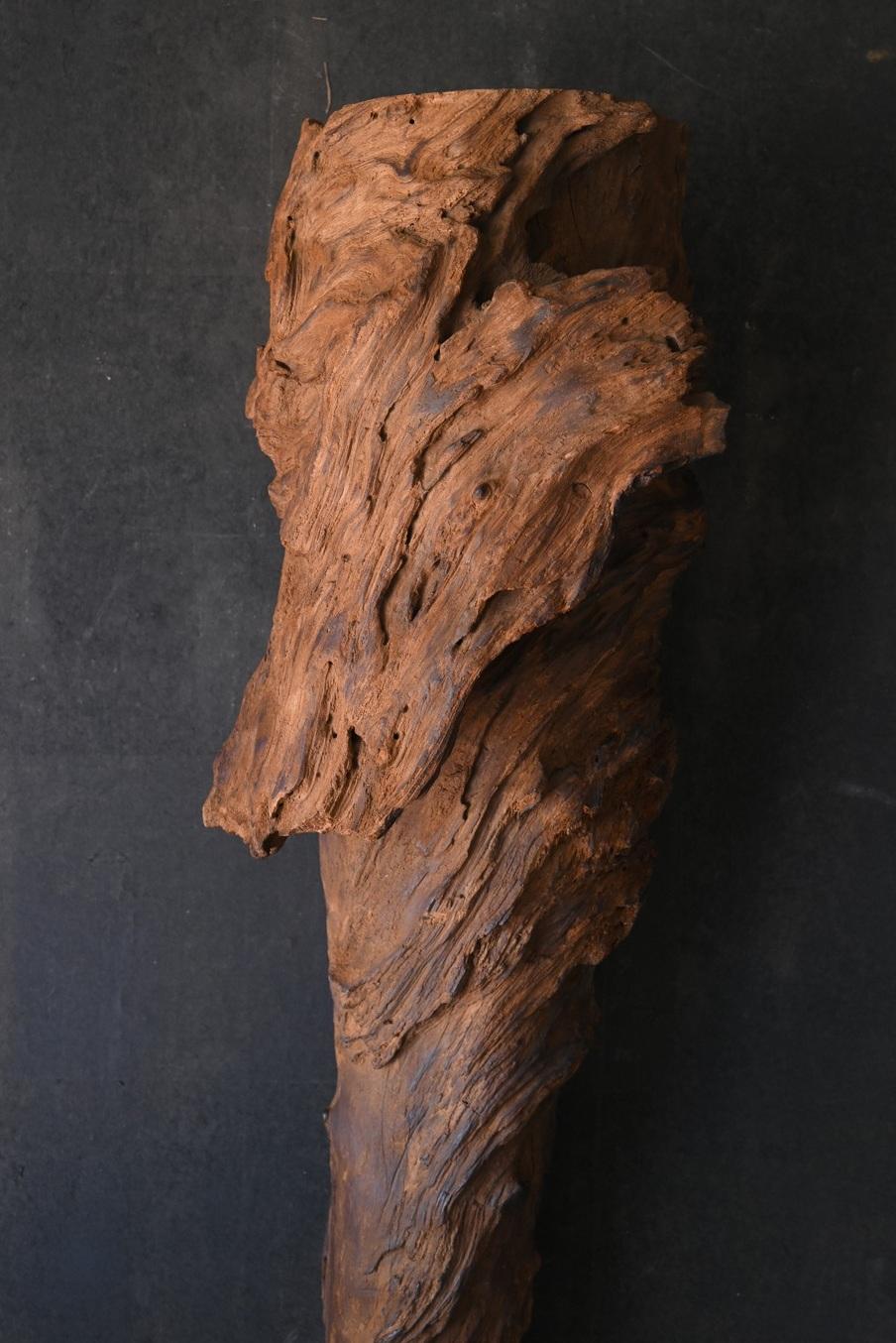 Old Japanese natural wood wall vase/20th century/Wabi-sabi object For Sale 2