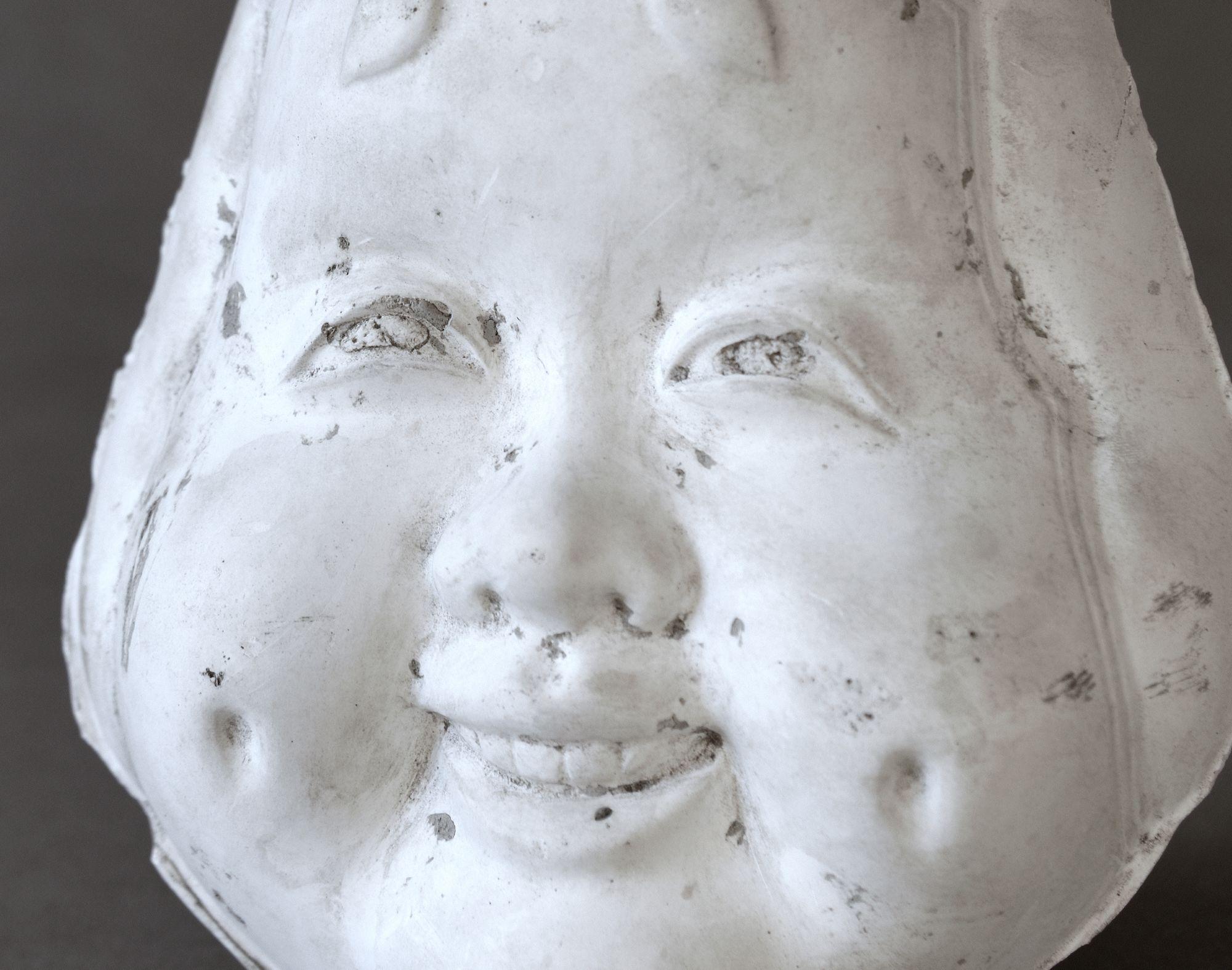 Old Japanese Plaster mold for Okame Mask In Fair Condition For Sale In Chiba, JP