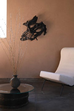 Vecchio oggetto giapponese a forma di radice di albero/ornamento da parete/decorazione da parete