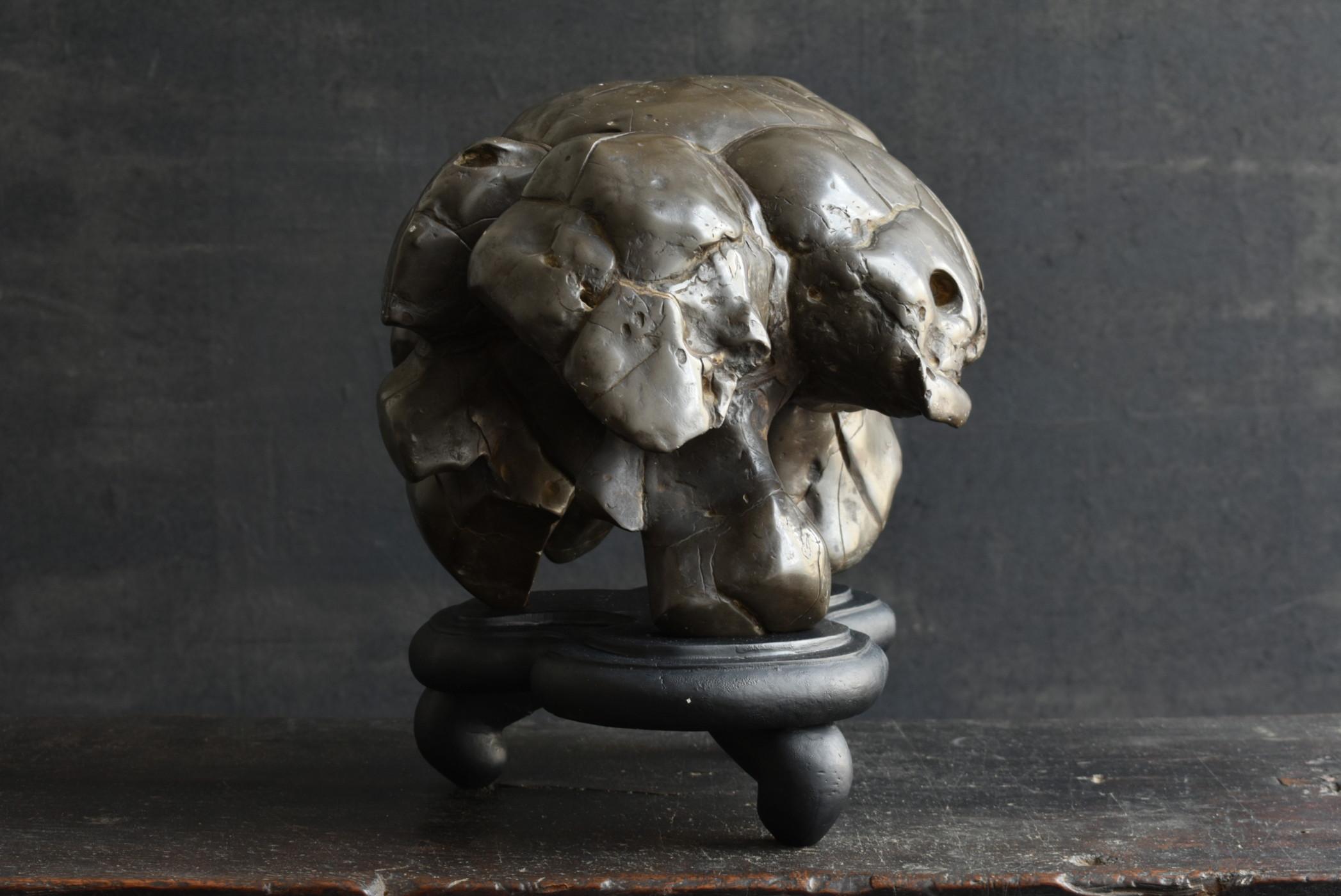 Old Japanese Scholar's Stone/Tortoise Shell Type Stone/AppreciationStone/suiseki For Sale 5