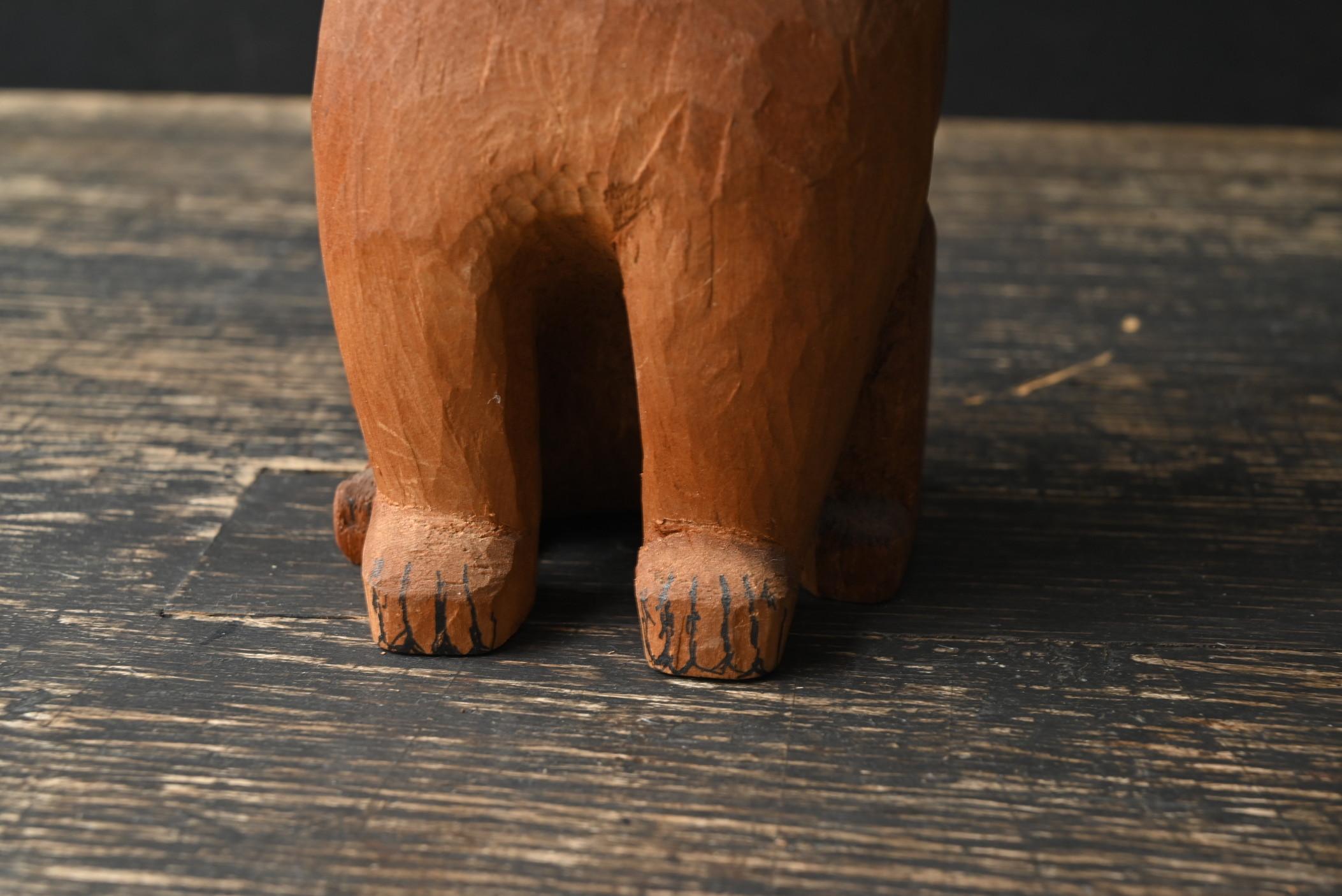 Old Japanese small wooden cat / 1920-1980 / Cat figurine/Showa era 4