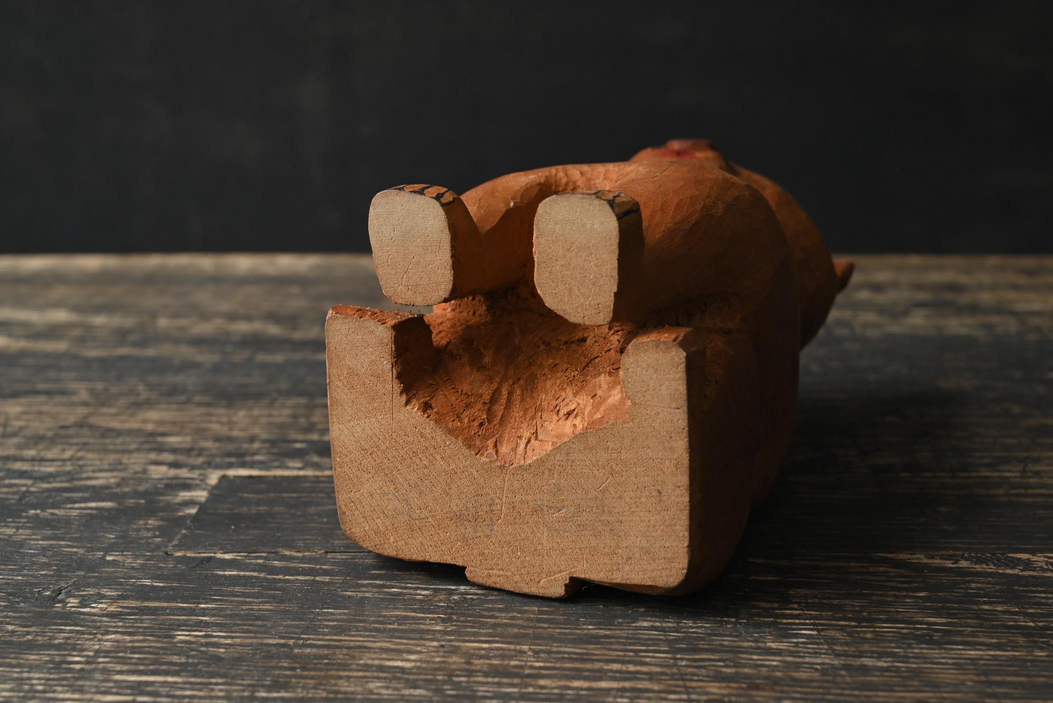 Old Japanese small wooden cat / 1920-1980 / Cat figurine/Showa era 5