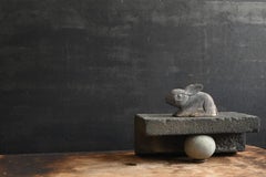 Old Japanese stone and concrete display stand/late 20th century/bonsai stand