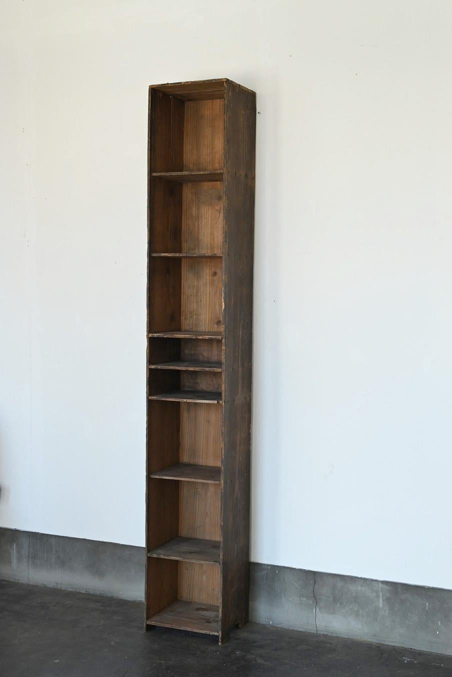 Showa Old Japanese thin long wooden shelf/display shelf/20th century