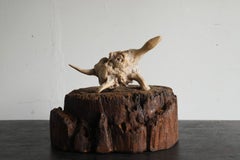 Old Japanese turtle-shaped wooden carving object/early 20th century/wooden lump