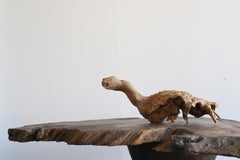 Old Japanese turtle-shaped wooden object/20th century/natural wood ornament