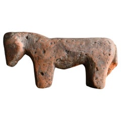 Old Japanese unglazed horse objects/before the 20th century