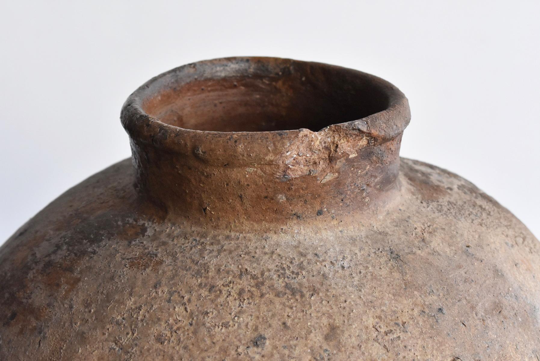 Pottery Old Japanese Vase 1400-1500 Mid-Muromachi Period Bizen Jar / Tsubo