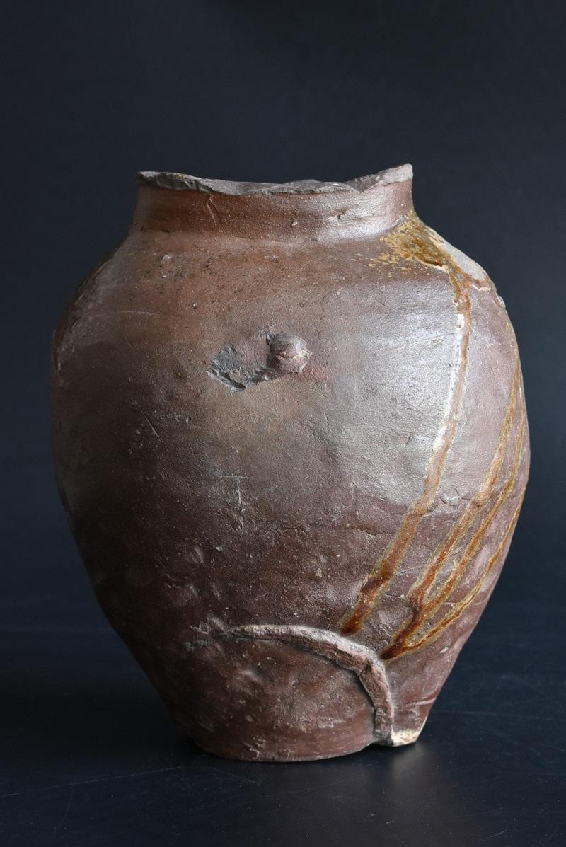 Pottery Old Japanese Vases/Beautiful Vases of Natural Glaze/Muromachi Era 15th-16th Cent