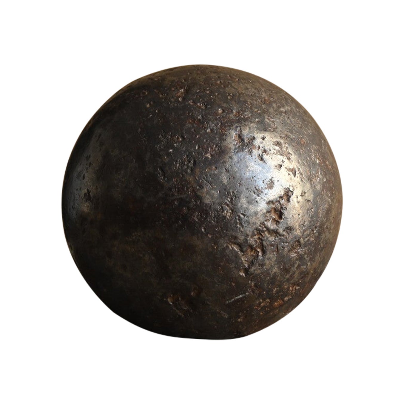 Old Japanese wabi-sabi iron ball / 20th century / small spherical object