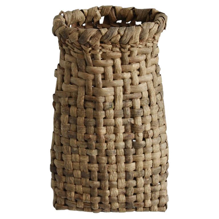 Old Japanese WabiSabi Wall Hanging Vase/18681920/Vine Knitting Vase