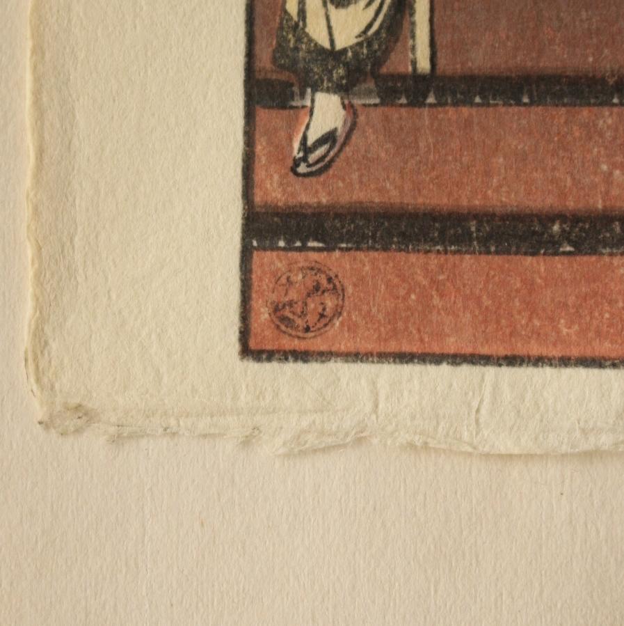 Old Japanese Wood block print Shiro Kasamatsu. Lantern of Asakusa Kannon-do For Sale 9