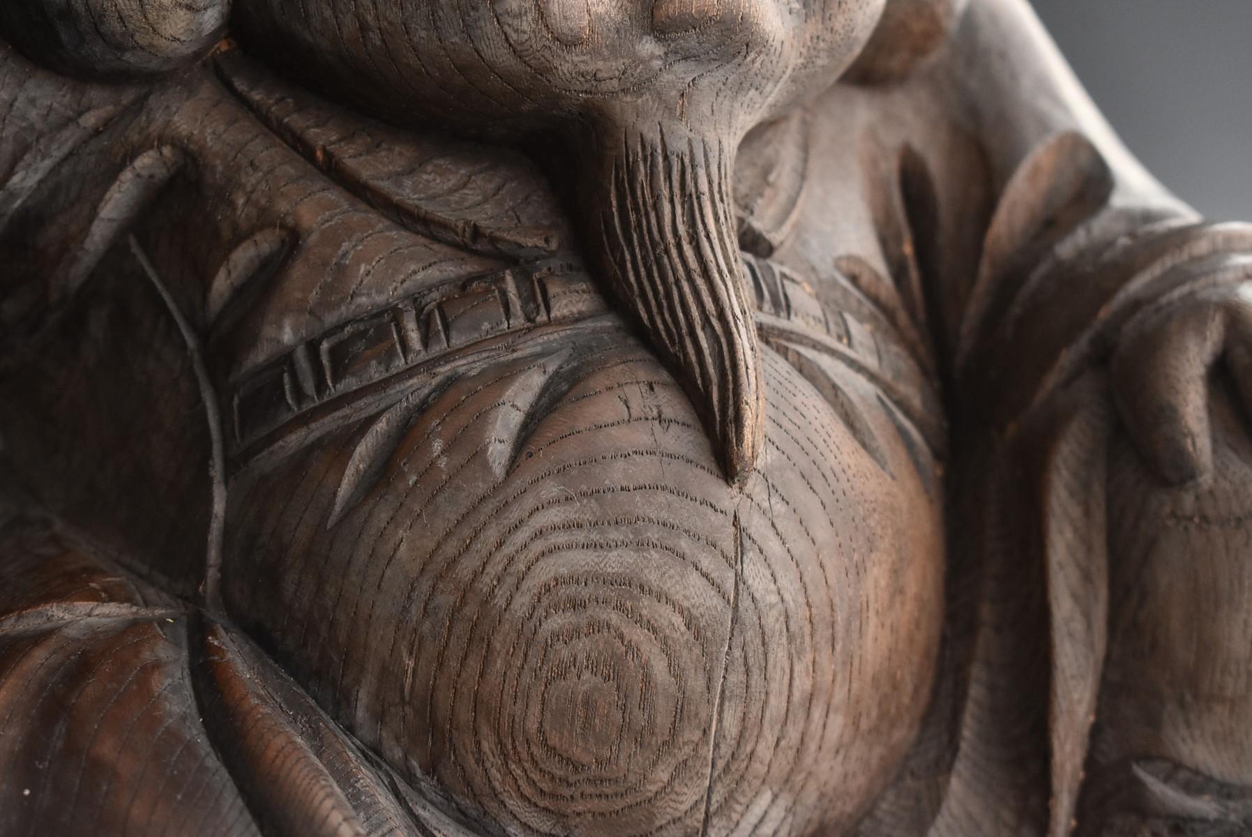 Other Old Japanese wooden Buddha Statue / Daikokuten 'Seven Lucky Gods' / Wood Carving