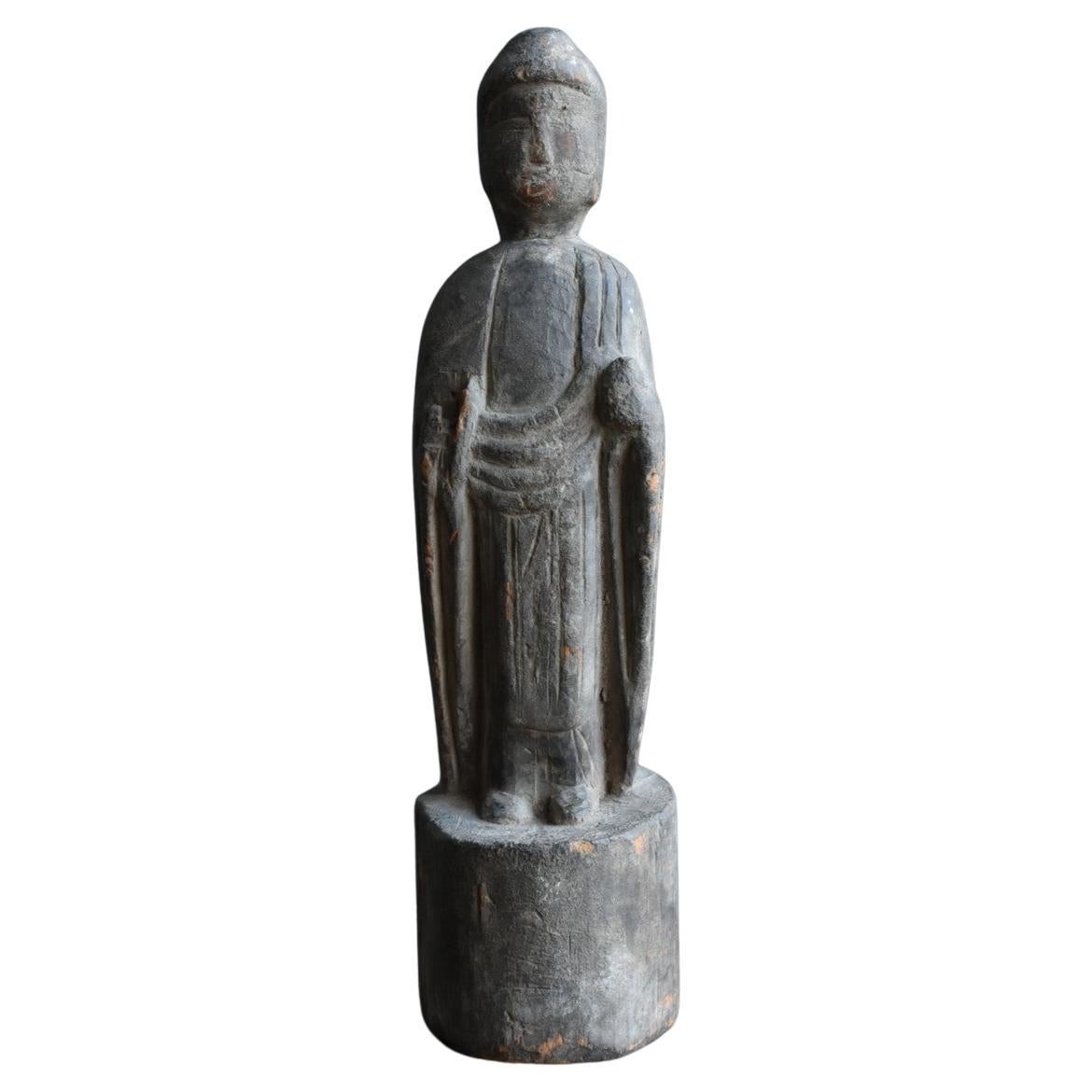 Old Japanese Wooden Buddha Statue /Edo Period/ Wooden Figurine /Yakushi Nyorai For Sale