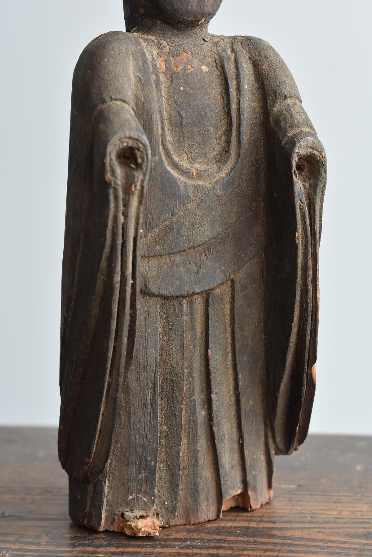 Old Japanese Wooden Buddha Statue / Small Wooden Figurine / Edo Period 3