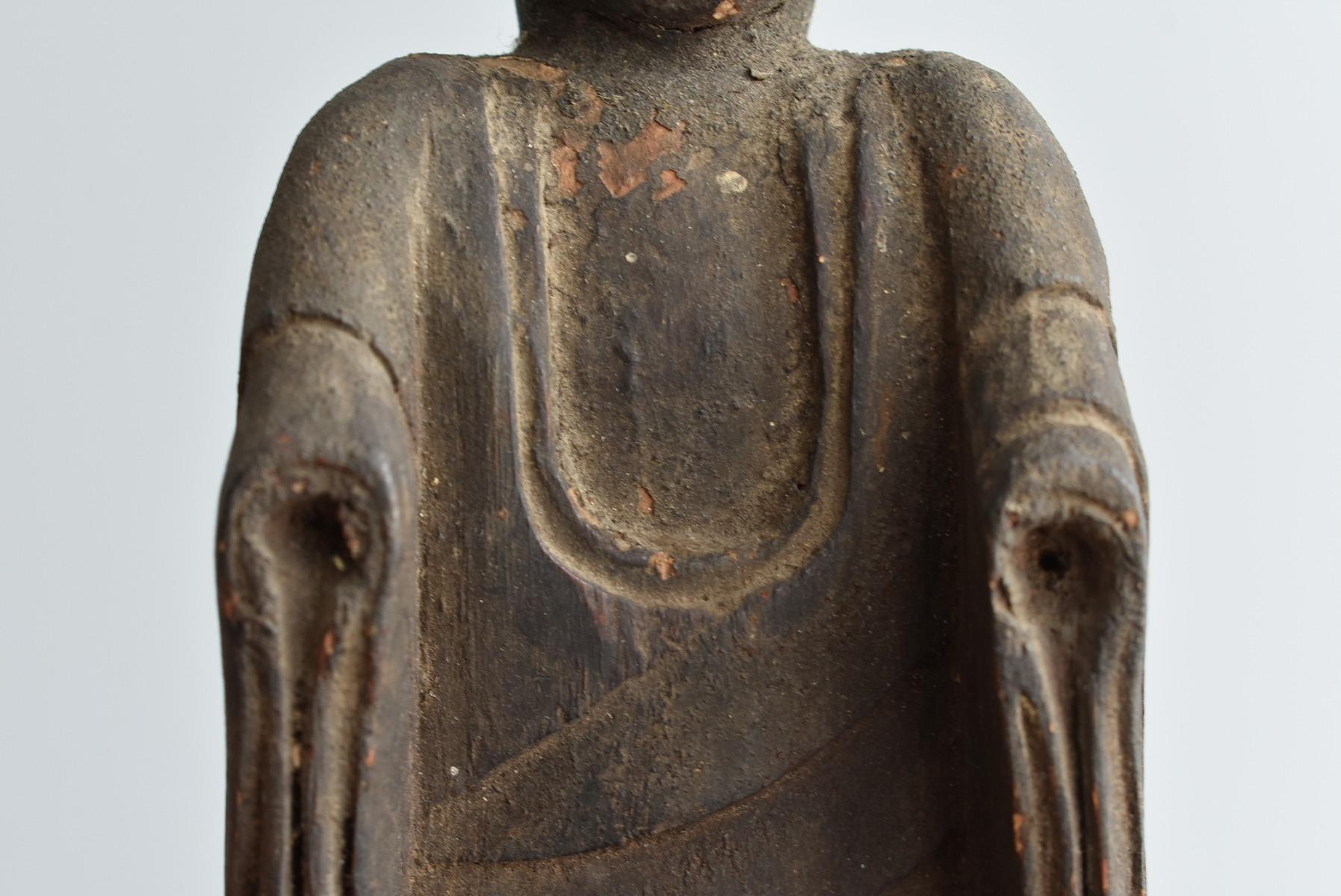 Old Japanese Wooden Buddha Statue / Small Wooden Figurine / Edo Period 4