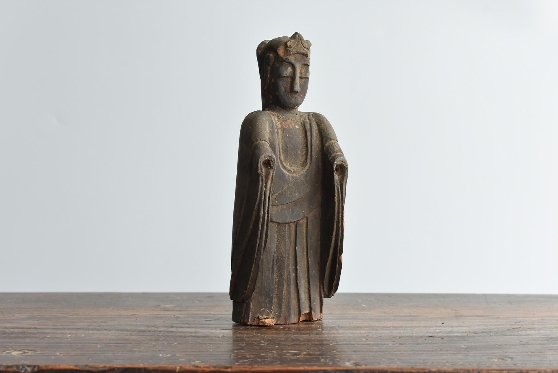 Old Japanese Wooden Buddha Statue / Small Wooden Figurine / Edo Period 9