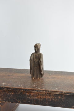 Old Japanese Wooden Buddha Statue / Small Wooden Figurine / Edo Period
