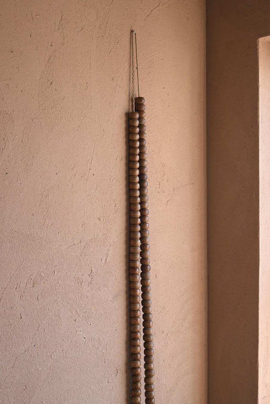 Old Japanese wooden large rosary / [Hyakumanben] / Temple equipment 1