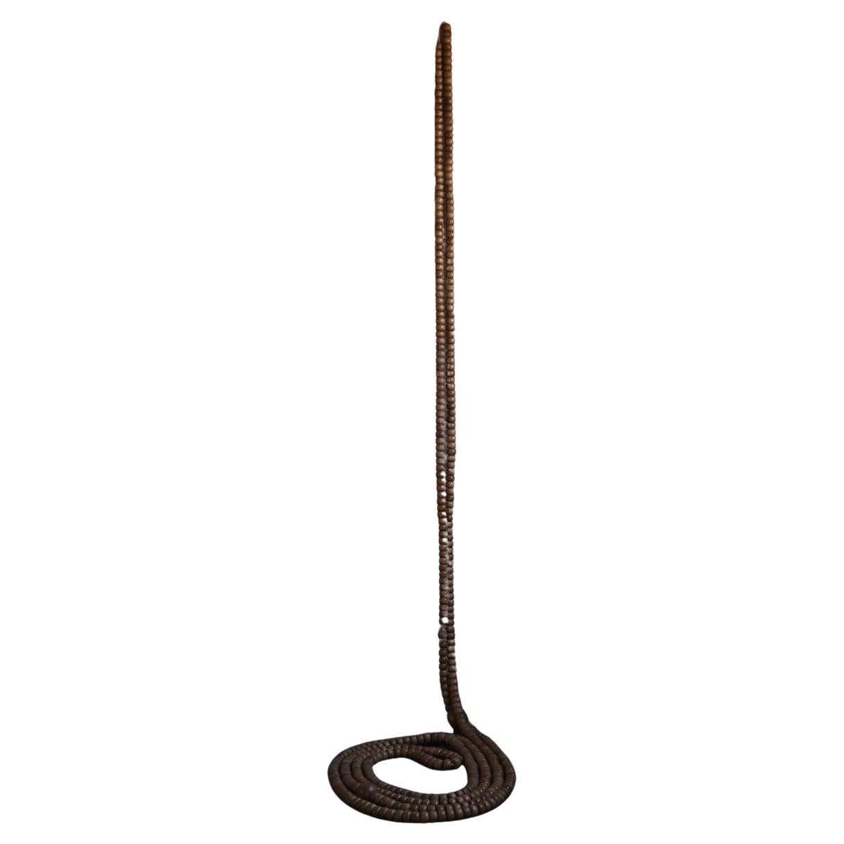 Old Japanese wooden large rosary / [Hyakumanben] / Temple equipment