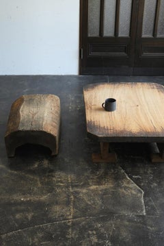 Old Japanese wooden low bench/20th century/wooden chair/stool