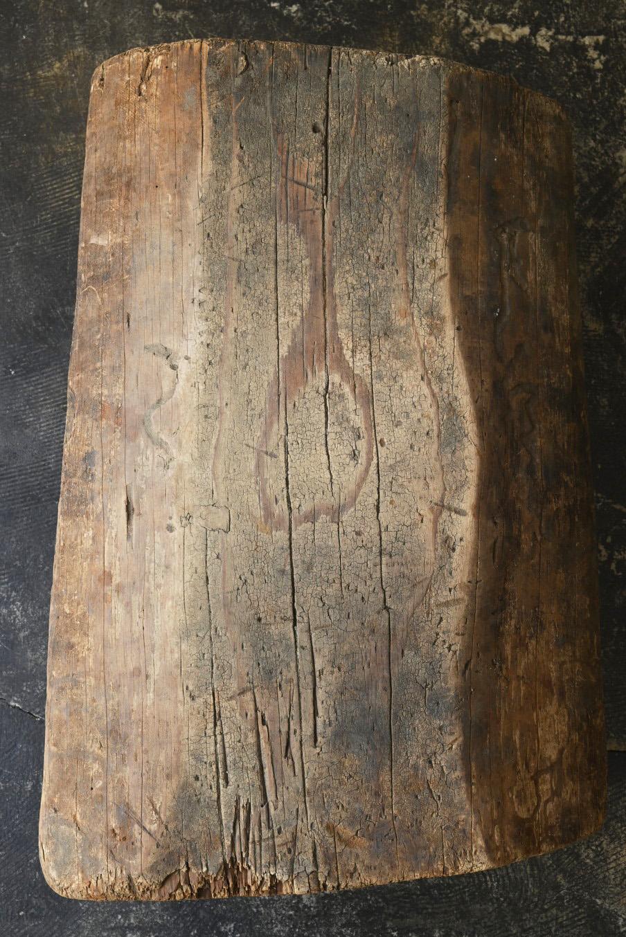 Woodwork Old Japanese wooden low bench/20th century/wooden chair/stool For Sale