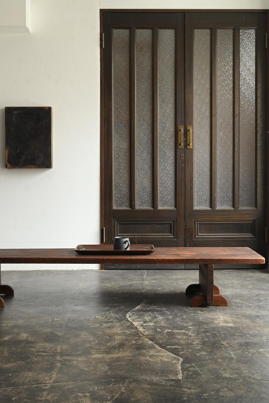 Old Japanese wooden low table/20th century/sofa table 9