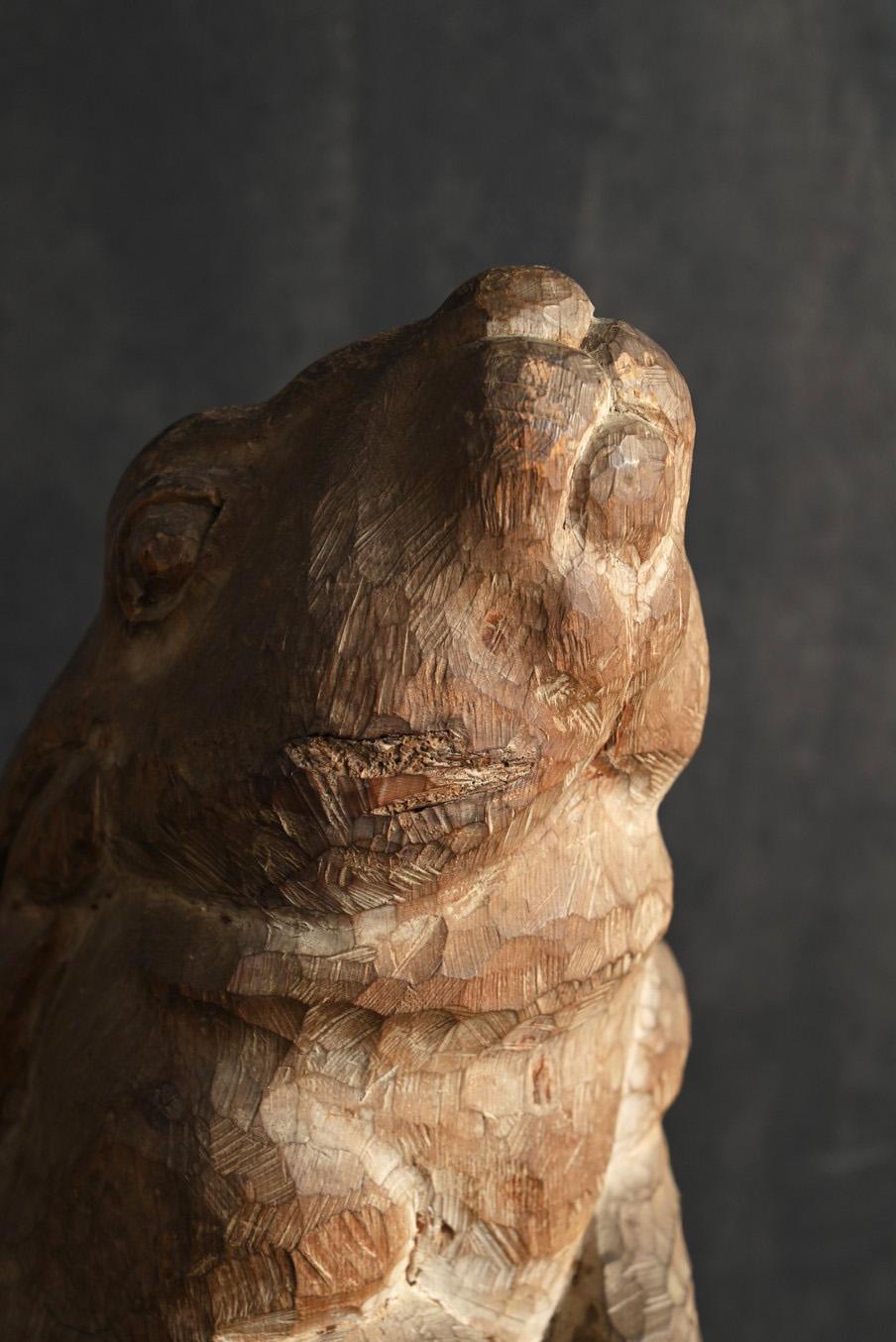 Alte japanische Holzkaninchenfigur/20. Jahrhundert/geschnitztes Tier im Angebot 10