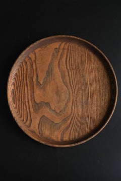 Altes japanisches rundes Holztablett/Showa-Ära/ Konferenzgeschirr aus Holz
