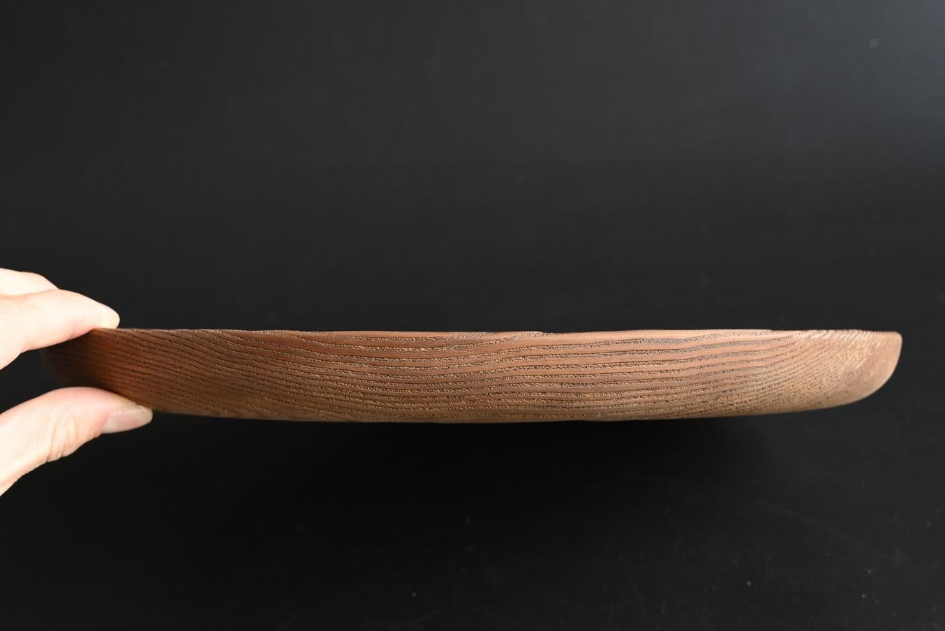 Old Japanese wooden round tray/Showa era/confectionery dish In Good Condition In Sammu-shi, Chiba