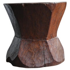 Old Japanese Wooden Stool / 20th Century / Polygonal Chair/MINGEI