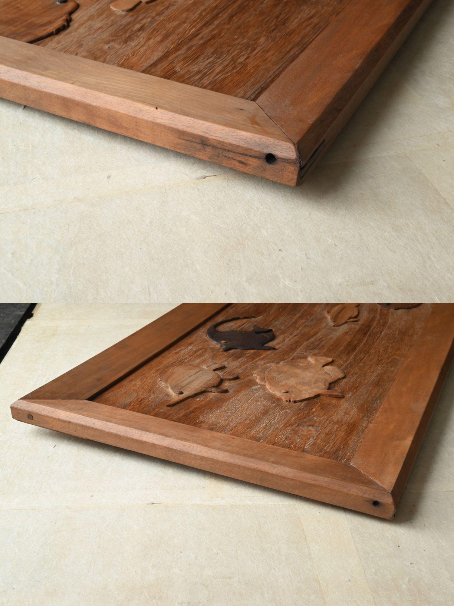 Old Japanese wooden wall hanging tropical fish picture / 20th century For Sale 7